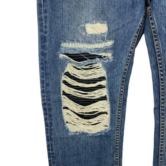 PARASUCO Men's Blue Mike Fit Destroyed Medium Rise Classic Slim Jeans 38 x 34 - Picture 5 of 14